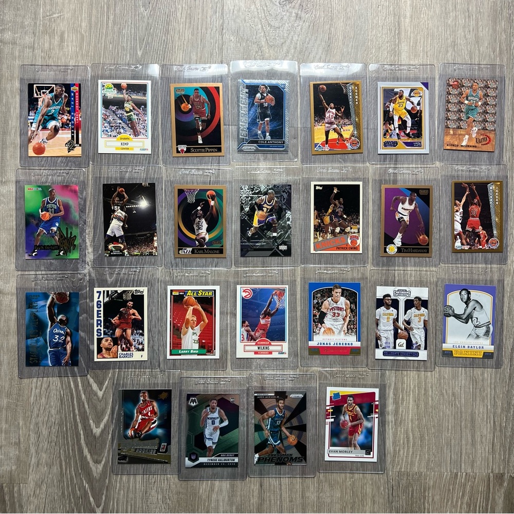 NBA 25 Cards Jordan LeBron Robinson O'Neal Barkley Pippen Bird in Card Savers‎